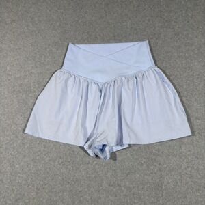 X by Gottex Womens Blue Crossover Waist Flowy Athletic Shorts S Tennis Ballet